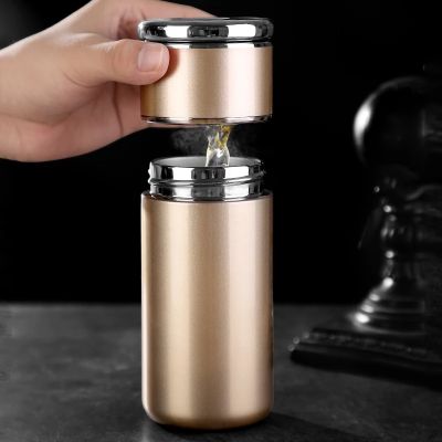 280ml water Bottle Vacuum 304 Stainless Steel garrafa de agua Portable office travel teapot tea cup with built-in strainer