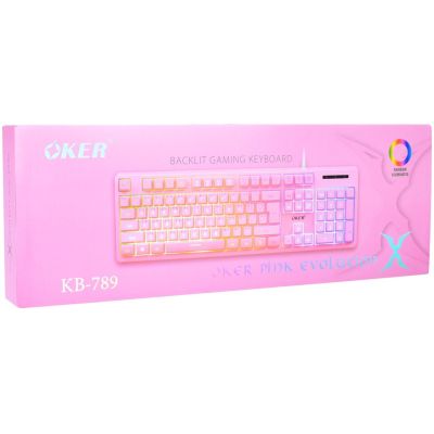 Oker keyboard KB-789 Super pink .สวยที่สุดใน 3 โลก งานดีจริงๆ ไฟ backlight งดงงาม