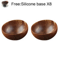 Natural coconut bowl set handmade coconut shell tableware Decorative decoration wood spoon dessert fruit salad rice Ramen bowl