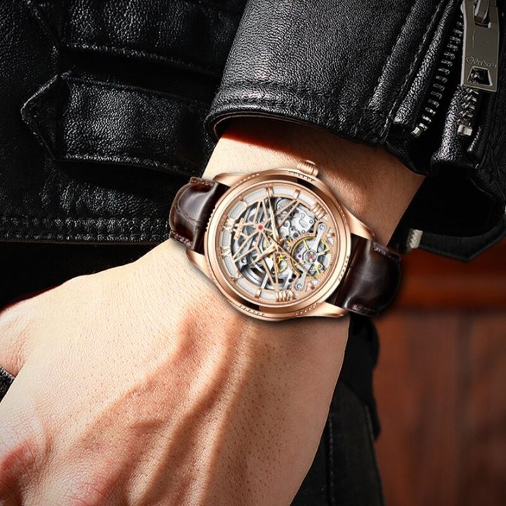 lige-นาฬิกาข้อมือผู้ชายแบบกลไกนาฬิกา-tourbillon-นาฬิกาข้อมือผู้ชายหรูหราหนังสัตว์แท้นาฬิกาข้อมือกันน้ำ