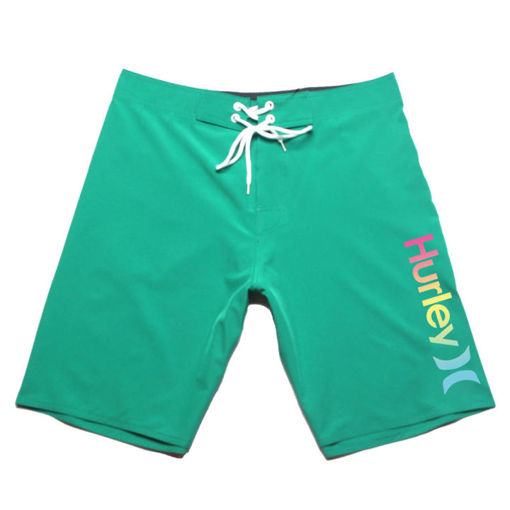 hurley-v-tements-de-plage-กางเกงว่ายน้ำกางเกงขาสั้นชายหาดแห้งเร็ว-surf-เสื้อผ้าชุดว่ายน้ำกันน้ำพร้อมกระเป๋ากางเกงยิมสีทึบ