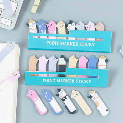 1 ชุดน่ารักการ์ตูน Kitty Cat Sticky Notes Index Planner เครื่องเขียนโรงเรียนซัพพลายสติกเกอร์กระดาษ-Yrrey