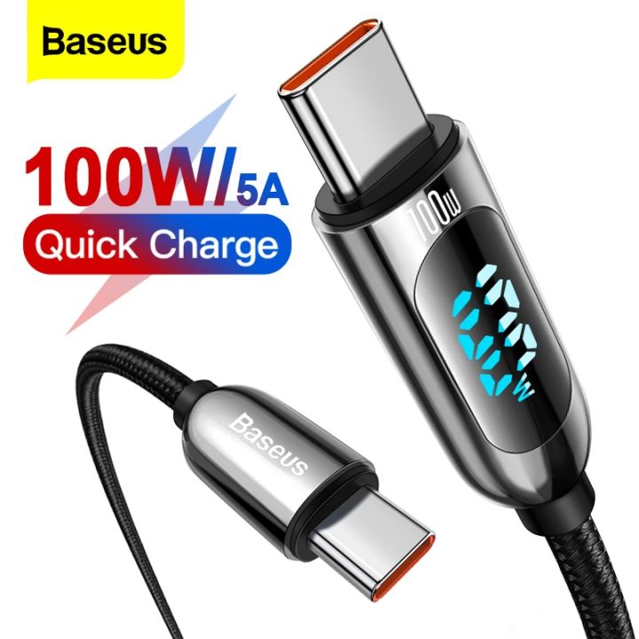 Baseus PD 100W USB C To USB Type C Cable Display Fast Charging Data ...