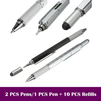 2/11PCS Novel Multifunctional Screwdriver Ballpoint Pen Touch Screen Metal Gift Tool School office supplies stationery pen Pens