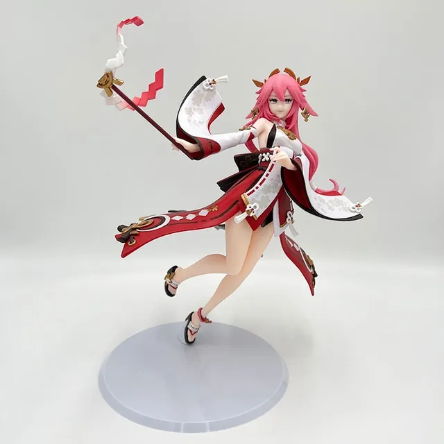 25cm Genshin Impact Yae Miko Anime Figure Raiden Sho Kamisato Ayaka Action Figure Paimon Ganyu