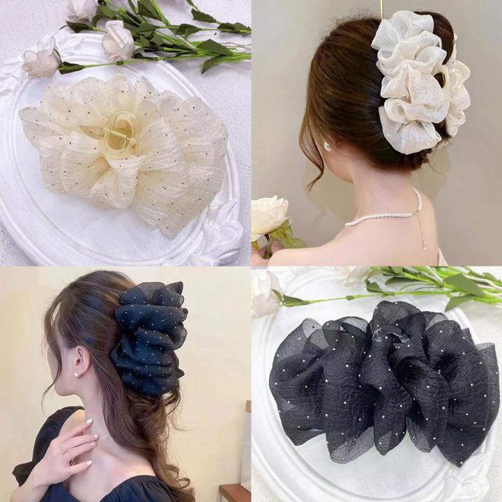 fashion-headwear-stylish-hair-claw-double-sided-gauze-bow-elegant-hair-claw-women-headwear-large-hair-clips