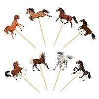 8Pcs Race Decorations Balck Tan Kids Boy Horserace Birthday Supplies