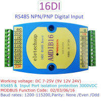 DC 9โวลต์12โวลต์24โวลต์16DI NPN PNP โมดูลอินพุตดิจิตอล RS485 3KV แยกการสื่อสาร MODBUS RTU PLC คณะกรรมการการขยายตัว