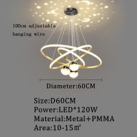 โคมไฟโคมไฟแขวน Led ไฟเพดานวงกลม3วงโคมไฟระย้าสำหรับบ้านสมัยใหม่โคมไฟระย้าสำหรับห้องรับประทานอาหารห้องนั่งเล่นห้องครัวห้องนอนไฟระย้า