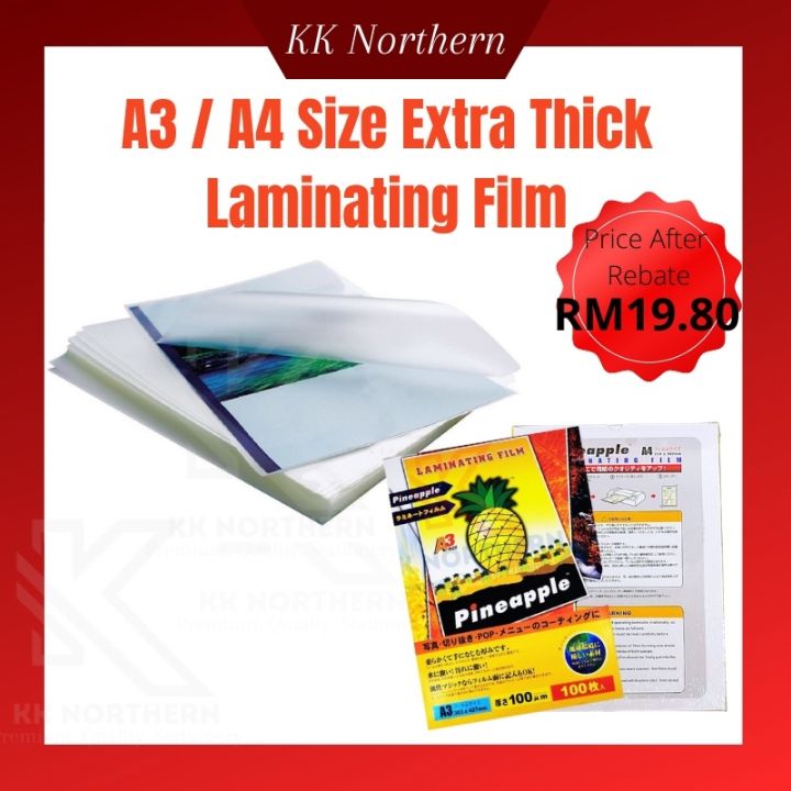 A3 Laminate Film A4 100 Sheets / A3 Size Laminating Film A4 Size ...