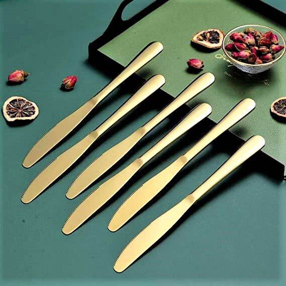 Stainless Steel Titanium Plated Knife/Shiny Gold Dinner Knife/Butter