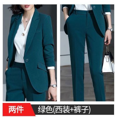 【Hight Quality】Women office set long sleeve blazer and Pant or skirt 2 pcs set black plus size Business suit ladies slim work wear