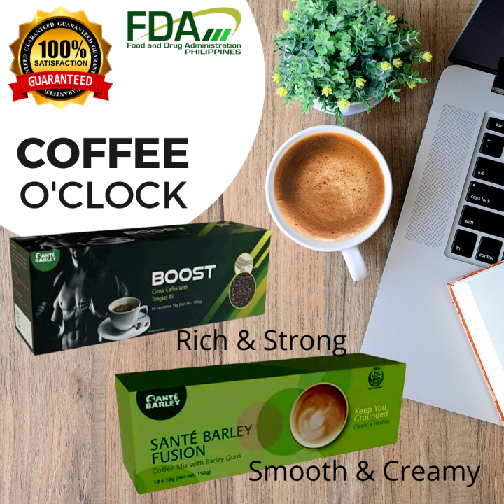 ORGANIC SANTE BARLEY Coffee Fusion 15g x 10 sachets a Non Acidic Coffee