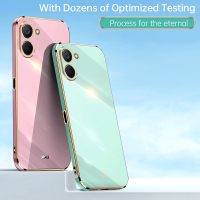 สำหรับ Realme V20เคสโทรศัพท์พอร์ซเลนคริสตัล6D ด้านตรงชุบไฟฟ้าผิวนอกเนื้อนิ่ม TPU ฝาหลัง