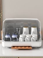 ☂✴ஐ Desktop storage box dustproof office tea set kitchen tableware cabinet