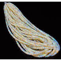 1 Strand 15.5 inch Long Ethiopian Opal Non-Faceted Rondelle Shape Graduated Size 3.25mm to 4.75mm, Semi-Precious