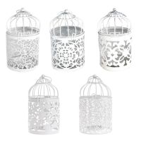 Hollow Holder เชิงเทียน Tealight แขวนโคมไฟกรงนก Vintage Wrought New