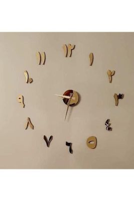 [24 Home Accessories] นาฬิกาติดฝาผนังขนาดใหญ่ดีไซน์ตัวเลขทอง3d อาหรับ