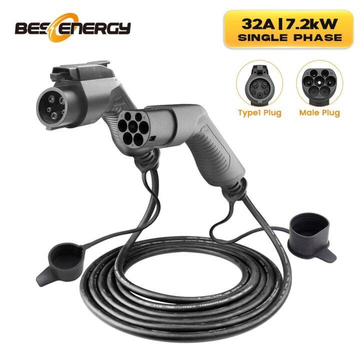 1 Type 1 To Type 2 EV Charging Cable 5M Black Wire Electric Vehicle