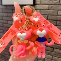 TUO29น่ารัก Kawaii รูปตุ๊กตากระเป๋าเสน่ห์ Fidget Toys กระเป๋าเป้สะพายหลังซิลิโคนสีชมพู Panther Keyring พวงกุญแจอะนิเมะจี้คิสตัล