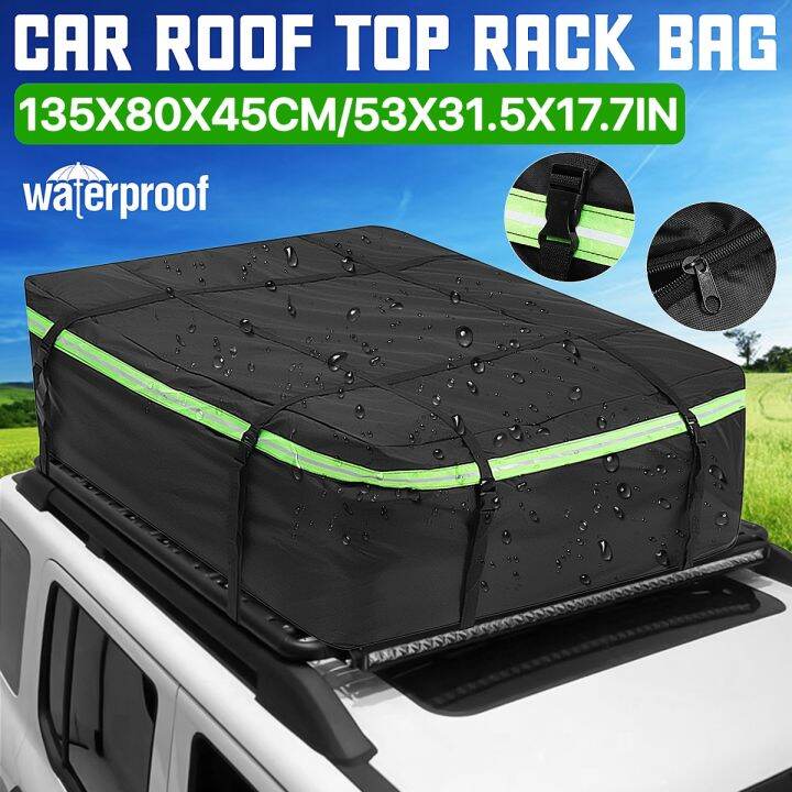 420D Car Roof Top Bag Trunk Reflective SUV Cargo Luggage Roof Bag