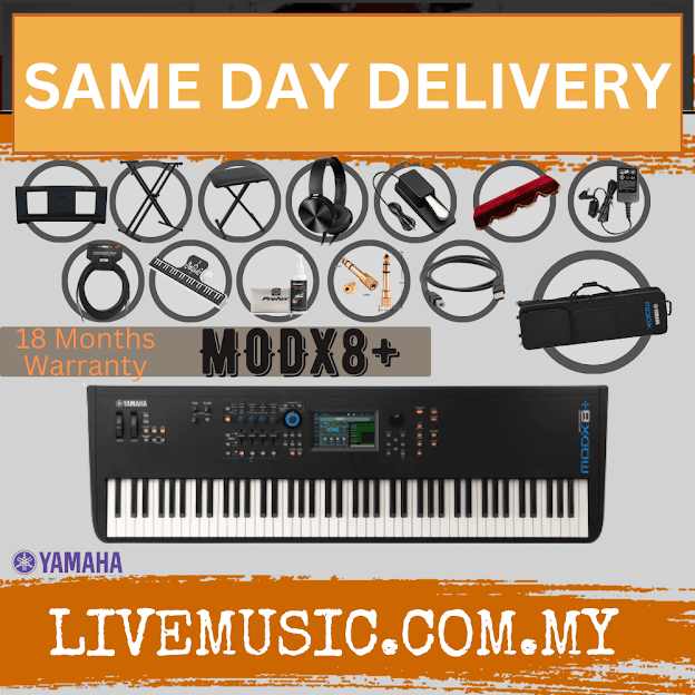 Yamaha MODX8+ 88 GHSweighted Key Synthesizer with Sustain Pedal