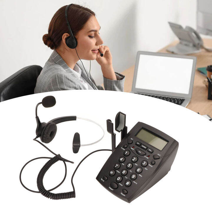 Corded Headset Landline, Headset Dialpad Telephone FSK DTMF Caller ID