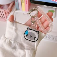 Card Case Transparent Card Holder Bank Card Bag Photocard Holder Wrist Coil Wrist Coil Keychain Cute Card Holder