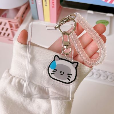Cartoon Pendant Photo Frame Acrylic Card Holder Card Holder Bank Card Bag Wrist Coil Keychain Key Wrist Coil Cute Card Holder