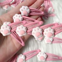 Girls Hair Clip Lovely Snap Cartoon Cat Paw Shape Hairpin Metal Hair Clip for Unique Designed Hairpins for Teenagers Dropship