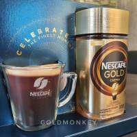 NESCAFÉ Gold Crema Intense 200g.  ฟรี แก้วน้ำ NESCAFÉ Gold อย่างหนาคุณภาพดี ความจุ 260ml.