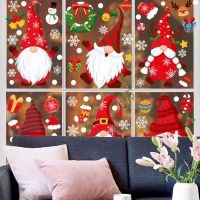 9 Sheet Christmas Decorations Window Decals Tomte Gnome Clings Wall Stickers