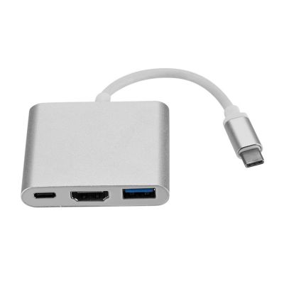 3 In 1 Type-C เป็น HDMI-USB ที่เข้ากันได้3.0 10Gbps สายเคเบิลแปลง USB-C ฮับหลายพอร์ตสำหรับแล็ปท็อปเดสก์ท็อป Feona