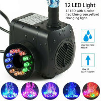 12LED lights Submersible Water Pump with Two Nozzles 220V 15W 800LH Quiet Pump For Aquarium Fish Tank Pond Fountain EUUKUS