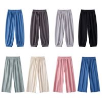 2-14 Years Boys Girls Summer Pants Pleated Soft Cotton Sport Pants Enfant Garcon Kids Children Leisure Wide-leg Trousers