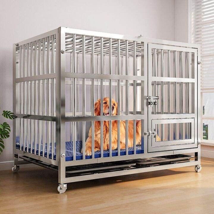 [COD] [304 Steel Dog Cage] Medium Foldable Labrador Cage Thickened