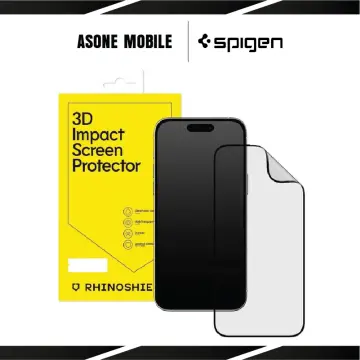 RhinoShield 3D Impact Privacy Screen Protector Compatible with [iPhone 15  Pro] | Ultra Impact Protection - 3D Curved Edges for Full Coverage 