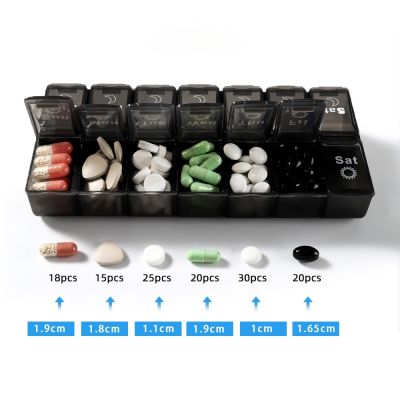 【CW】 1/2 pack 7 days weekly pill case 28 grids medicine tablte dispenser organizer box storage container