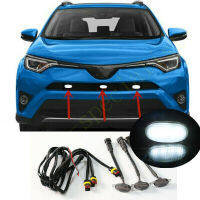 Fit For Toyota RAV4 2014-2018 LED Car Front bumper Grille LED White Light Raptor Style Light Kit Decor W Wire Speed