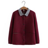 【มีไซส์ใหญ่】Plus Size Womens Long Sleeved Patchwork Button Up Winter Jackets Oversized A-line Casual Female Outerwear