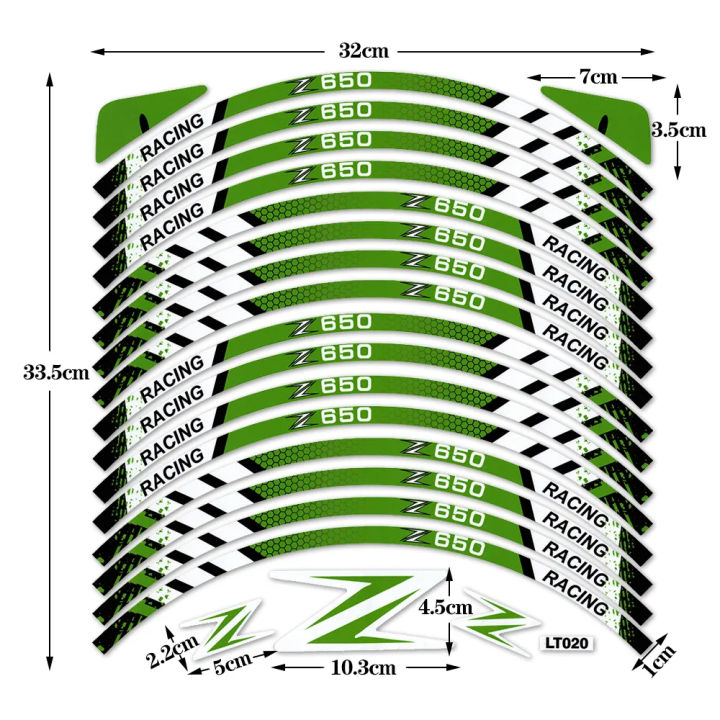 kawasaki-สติ๊กเกอร์ดุมล้อรูปลอกรูปล้อขอบสะท้อนแสงรถจักรยานยนต์ขนาด17-17นิ้วสำหรับ-z650