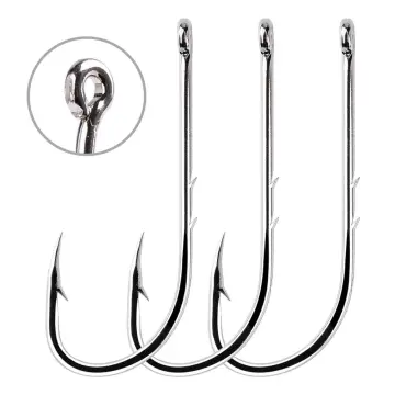50pcs/box High Quality Barbed Perforated Carbon Steel Fishing Hooks Fish  Bait Fish Hook Fly Fishhooks 6 