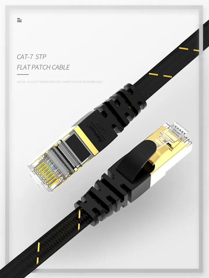 AMPCOM Ethernet Cable RJ45 Cat7 Lan Cable [ 5 - 30m ] STP RJ 45 Flat  Network Cable Patch