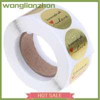 Wanglianzhon สติกเกอร์แฮนด์เมดสีทองพร้อมฉลากลายตราประทับแห่งความรัก500ชิ้นของตกแต่งงานปาร์ตี้