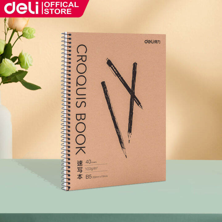 Deli B5 Sketchbook Yellow 40 Sheets 7697 1PC Lazada PH