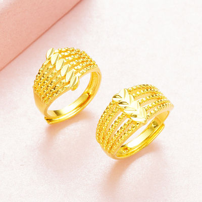 [ฟรีค่าจัดส่ง] แหวนทองแท้ 100% 9999 แหวนทองเปิดแหวน. แหวนทองสามกรัมลายใสสีกลางละลายน้ำหนัก 3.96 กรัม (96.5%) ทองแท้ RG100-110