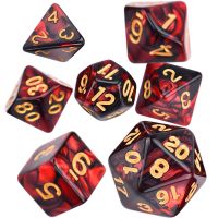 【CW】 7-Die Double-colors Polyhedral Set of D20 D12 D10 D  D6 D4 for TRPG DND Games