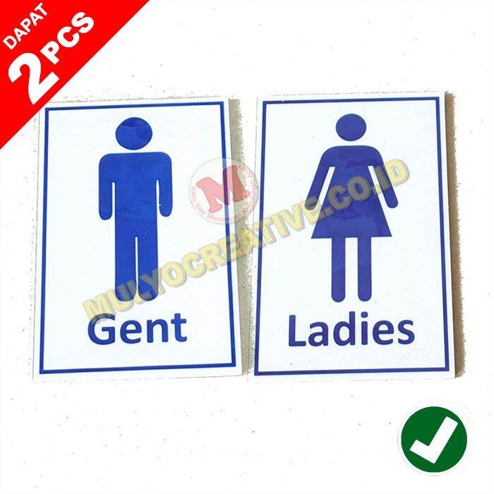 Papan Sign Tempel Toilet Gent / Ladies Papan Tulisan Toilet Gent ...