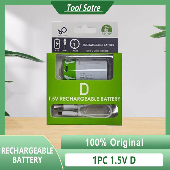 D Size 1.5V 12000mWh Lithium Rechargeable Battery USB Charging Liion