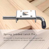 【LZ】▲❐☽  2Pcs 5 Inch Stainless Steel Spring Loaded Latch Pin Barrel Bolt 2mm Thickened Door Lock Brushed